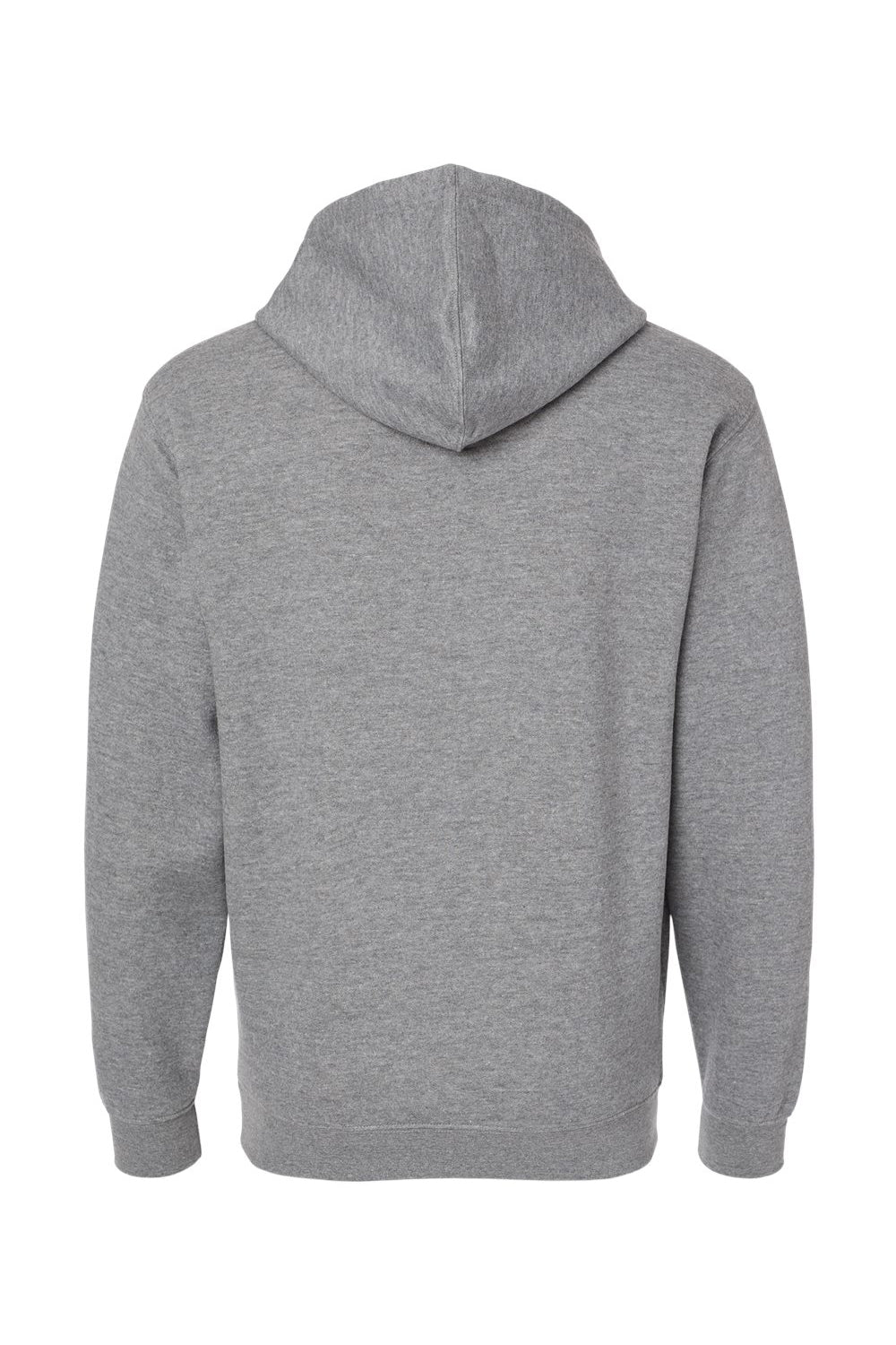 LAT 6926 Mens Elevated Fleece Basic Hooded Sweatshirt Hoodie w/ Pouch Pocket Heather Granite Grey Flat Back