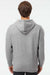 LAT 6926 Mens Elevated Fleece Basic Hooded Sweatshirt Hoodie w/ Pouch Pocket Heather Granite Grey Model Back