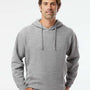 LAT Mens Elevated Fleece Basic Hooded Sweatshirt Hoodie - Heather Granite Grey - NEW