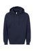 LAT 6926 Mens Elevated Fleece Basic Hooded Sweatshirt Hoodie w/ Pouch Pocket Navy Blue Flat Front
