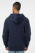 LAT 6926 Mens Elevated Fleece Basic Hooded Sweatshirt Hoodie w/ Pouch Pocket Navy Blue Model Back