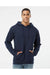 LAT 6926 Mens Elevated Fleece Basic Hooded Sweatshirt Hoodie Navy Blue Model Front