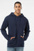 LAT 6926 Mens Elevated Fleece Basic Hooded Sweatshirt Hoodie w/ Pouch Pocket Navy Blue Model Front