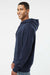 LAT 6926 Mens Elevated Fleece Basic Hooded Sweatshirt Hoodie w/ Pouch Pocket Navy Blue Model Side