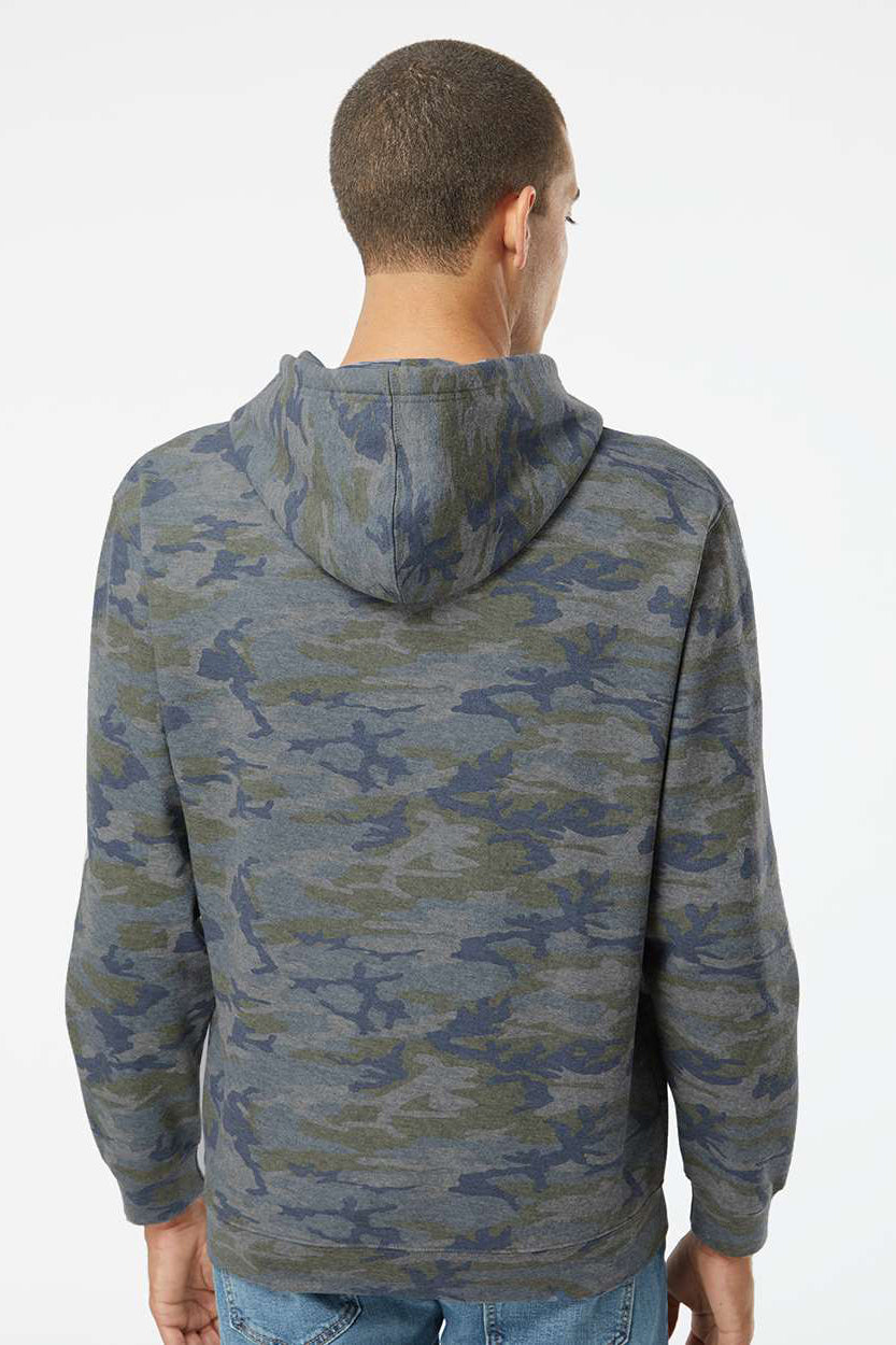 LAT 6926 Mens Elevated Fleece Basic Hooded Sweatshirt Hoodie w/ Pouch Pocket Vintage Camo Model Back