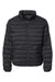 Weatherproof 211136 Mens PillowPac Wind & Water Resistant Full Zip Puffer Jacket Black Flat Front