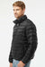 Weatherproof 211136 Mens PillowPac Wind & Water Resistant Full Zip Puffer Jacket Black Model Side