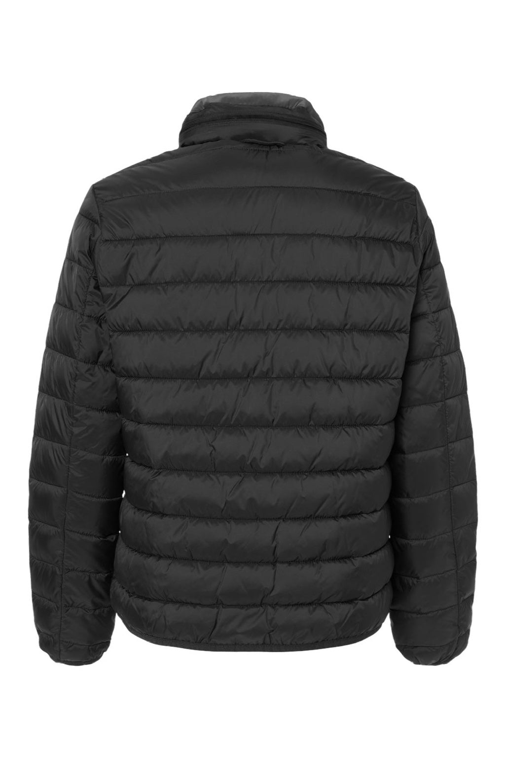 Weatherproof 211137 Womens PillowPac Wind & Water Resistant Full Zip Puffer Jacket Black Flat Back