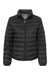 Weatherproof 211137 Womens PillowPac Wind & Water Resistant Full Zip Puffer Jacket Black Flat Front