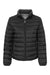 Weatherproof 211137 Womens PillowPac Full Zip Puffer Jacket Black Flat Front