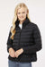 Weatherproof 211137 Womens PillowPac Wind & Water Resistant Full Zip Puffer Jacket Black Model Front