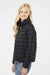 Weatherproof 211137 Womens PillowPac Wind & Water Resistant Full Zip Puffer Jacket Black Model Side