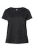 LAT 3816 Womens Curvy Collection Fine Jersey Short Sleeve Crewneck T-Shirt Black Leopard Flat Front