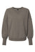 MV Sport W22712 Womens Sueded Fleece Crewneck Sweatshirt Charcoal Grey Flat Front