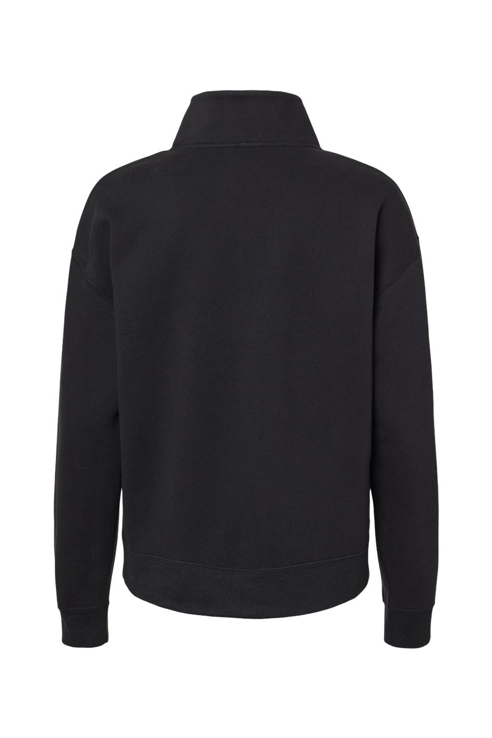 MV Sport W22713 Womens Sueded Fleece 1/4 Zip Sweatshirt Black Flat Back