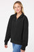 MV Sport W22713 Womens Sueded Fleece 1/4 Zip Sweatshirt Black Model Side
