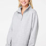 MV Sport Womens Sueded Fleece 1/4 Zip Sweatshirt - Heather Grey