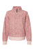 MV Sport W22713 Womens Sueded Fleece 1/4 Zip Sweatshirt Cameo Pink/Orchid Ice Leopard Flat Front