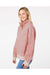 MV Sport W22713 Womens Sueded Fleece 1/4 Zip Sweatshirt Cameo Pink/Orchid Ice Leopard Model Side