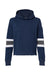 MV Sport W22135 Womens Sueded Fleece Thermal Lined Hooded Sweatshirt Hoodie Navy Blue/Ash Grey/Charcoal Grey Flat Front