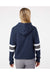 MV Sport W22135 Womens Sueded Fleece Thermal Lined Hooded Sweatshirt Hoodie Navy Blue/Ash Grey/Charcoal Grey Model Back