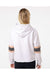 MV Sport W22135 Womens Sueded Fleece Thermal Lined Hooded Sweatshirt Hoodie Ash Grey/Cameo Pink/Charcoal Grey Model Back