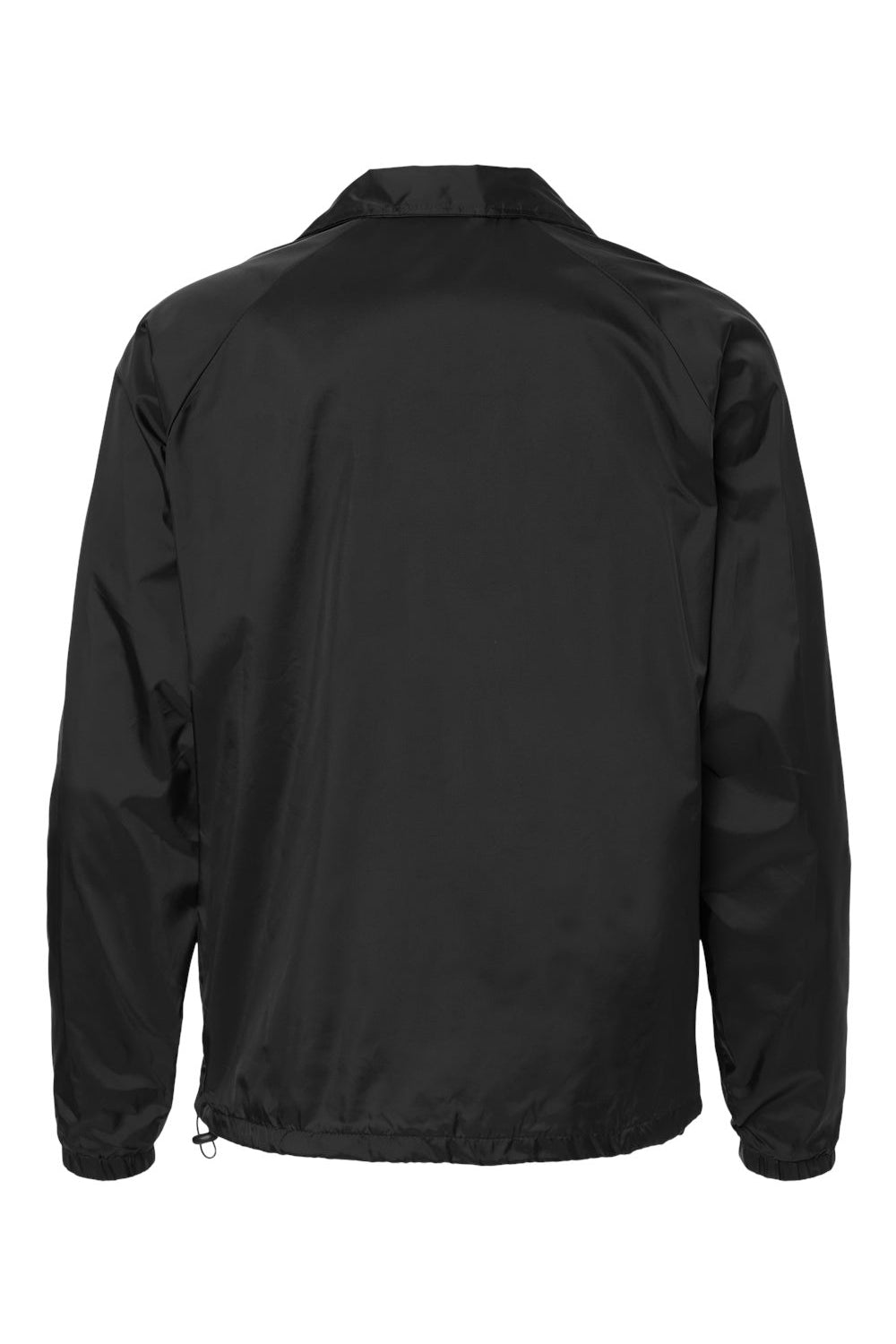 Burnside 9718 Mens Mentor Snap Down Wind & Water Resistant Coaches Jacket Black Flat Back