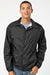 Burnside 9718 Mens Mentor Snap Down Wind & Water Resistant Coaches Jacket Black Model Front