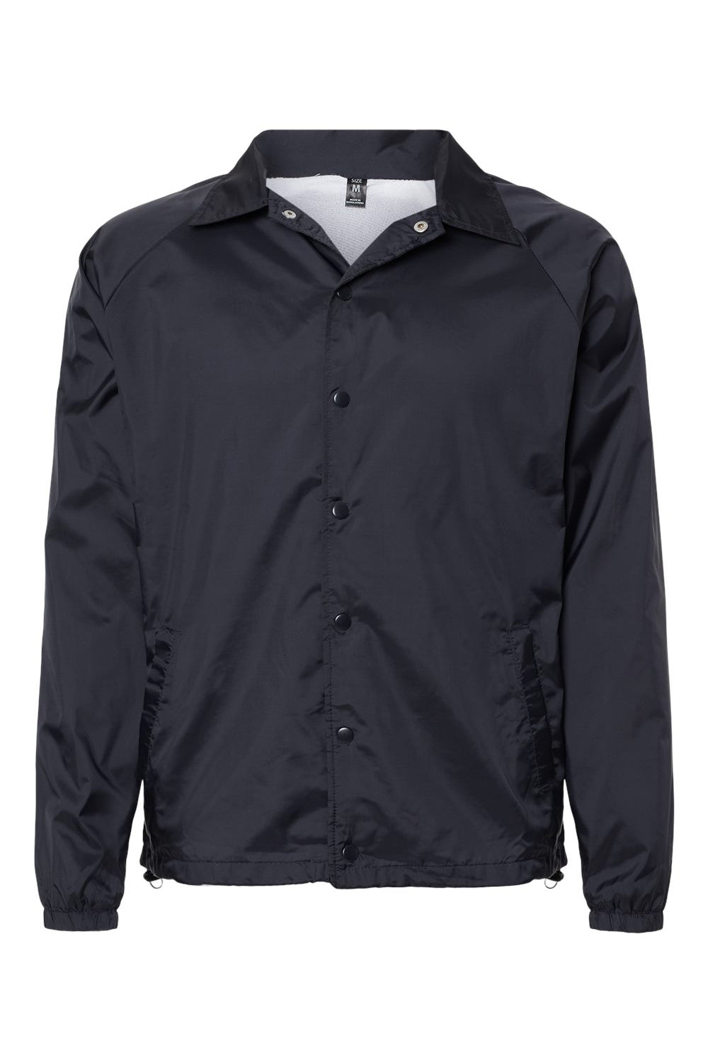 Burnside 9718 Mens Mentor Snap Down Wind & Water Resistant Coaches Jacket Navy Blue Flat Front
