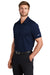 Nike NKBV6042 Mens Essential Dri-Fit Moisture Wicking Short Sleeve Polo Shirt Midnight Navy Blue Model 3Q