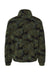Burnside 3052 Mens Polar Fleece 1/4 Zip Sweatshirt Green Camo Flat Back