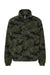 Burnside 3052 Mens Polar Fleece 1/4 Zip Sweatshirt Green Camo Flat Front