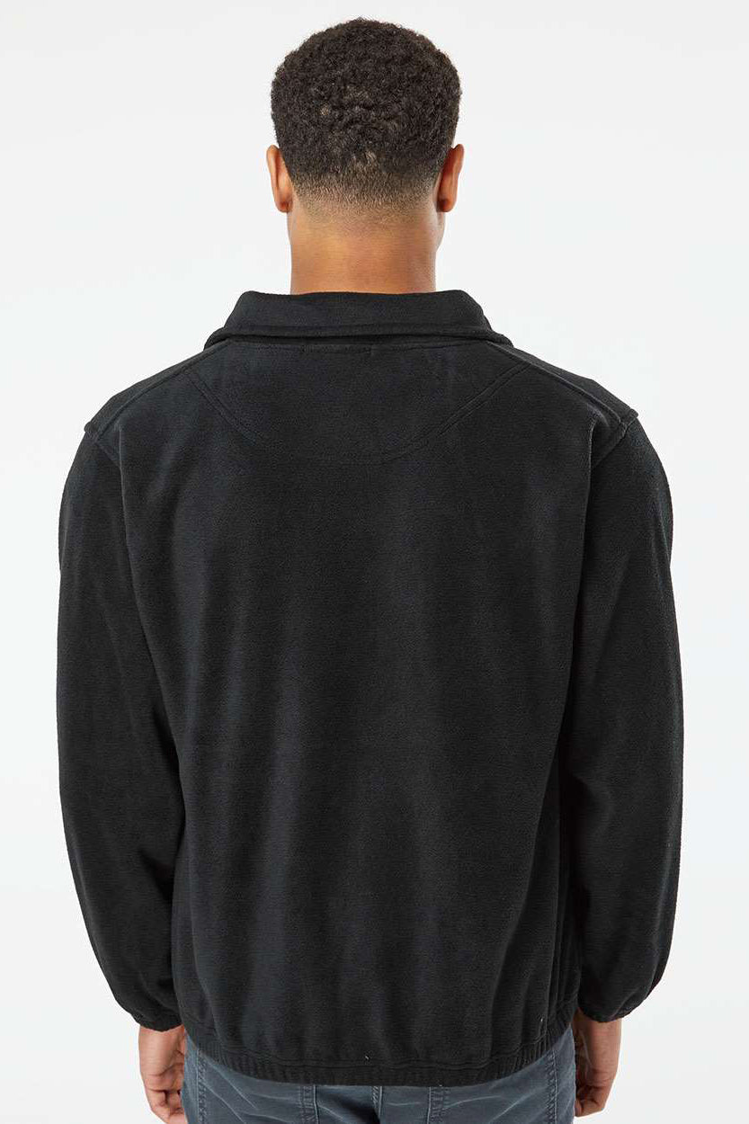 Burnside 3062 Mens Polar Fleece Full Zip Sweatshirt w/ Pockets Black Model Back