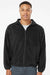 Burnside 3062 Mens Polar Fleece Full Zip Sweatshirt w/ Pockets Black Model Front