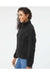Burnside 5062 Womens Polar Fleece Full Zip Sweatshirt Black Model Side