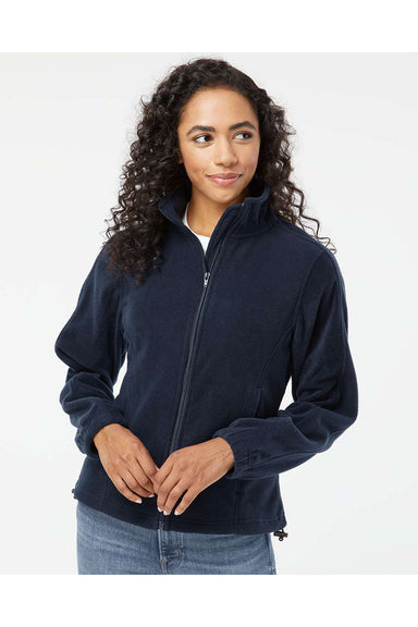 Burnside 5062 Womens Polar Fleece Full Zip Sweatshirt Navy Blue Model Front