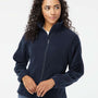 Burnside Womens Polar Fleece Full Zip Sweatshirt - Navy Blue - NEW