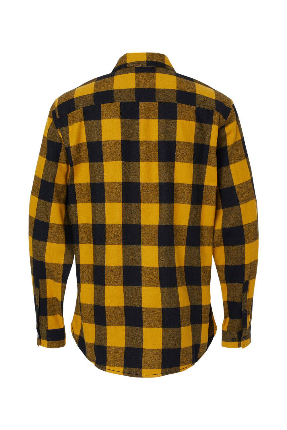 Burnside B8210/8210 Mens Flannel Long Sleeve Button Down Shirt w/ Double Pockets Gold/Black Flat Back