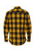 Burnside B8210/8210 Mens Flannel Long Sleeve Button Down Shirt w/ Double Pockets Gold/Black Flat Back