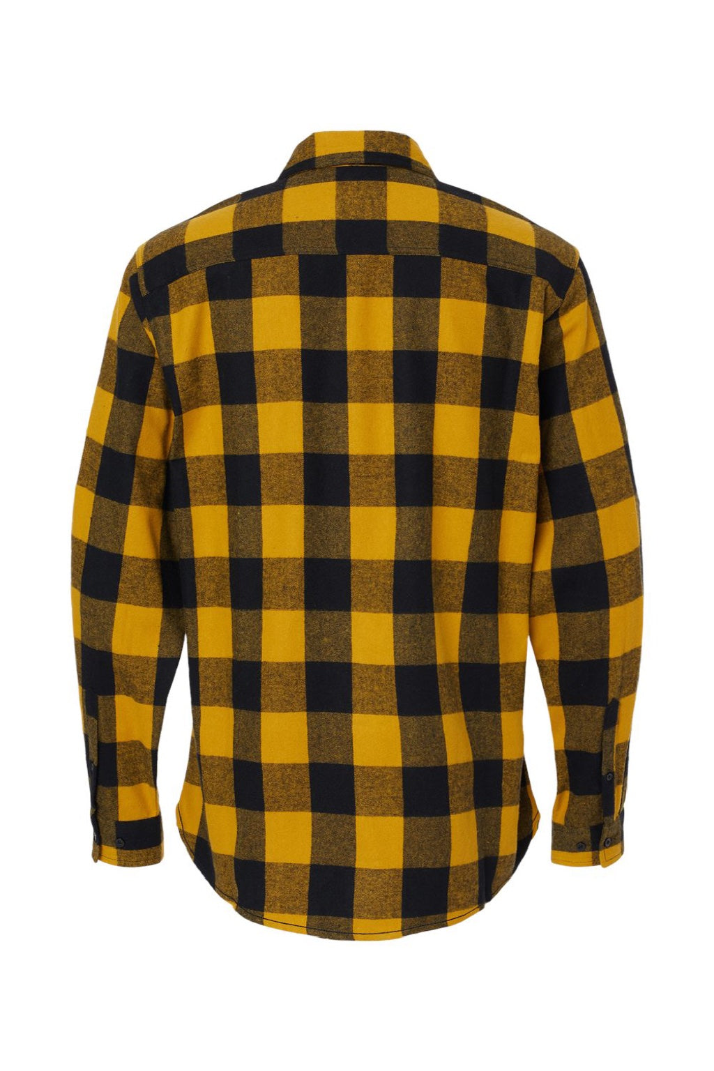 Burnside 8210 Mens Flannel Long Sleeve Button Down Shirt w/ Double Pockets Gold/Black Flat Back