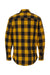 Burnside 8210 Mens Flannel Long Sleeve Button Down Shirt w/ Double Pockets Gold/Black Flat Back