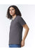 American Apparel 2006CVC Mens CVC Short Sleeve V-Neck T-Shirt Heather Charcoal Grey Model Side