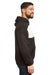 Jerzees 98CR Mens NuBlend Fleece Pill Resistant Billboard Hooded Sweatshirt Hoodie w/ Pouch Pocket Black/White Model Side