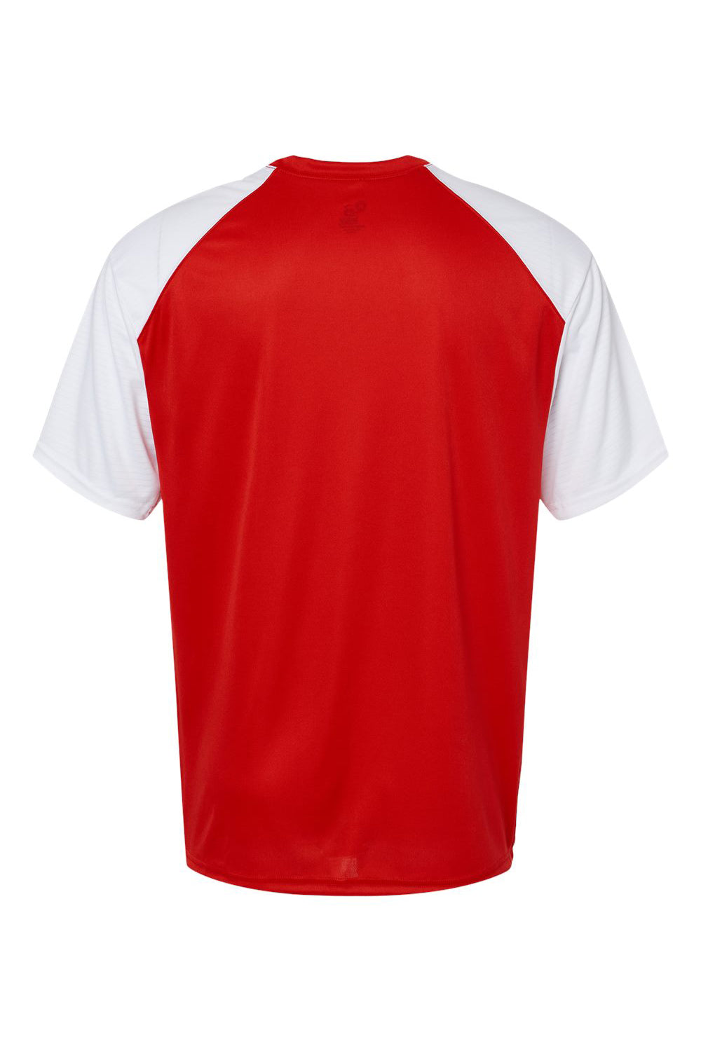 Badger 4230 Mens Breakout Moisture Wicking Short Sleeve Crewneck T-Shirt Red/White Flat Back