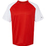Badger Mens Breakout Moisture Wicking Short Sleeve Crewneck T-Shirt - Red/White - NEW