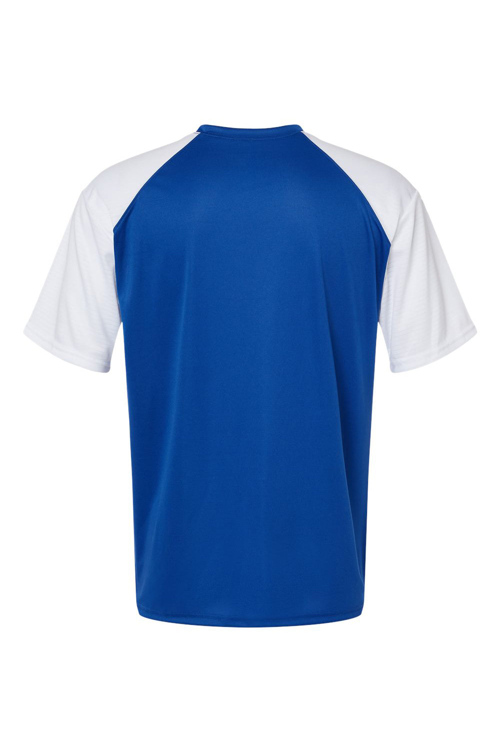 Badger 4230 Mens Breakout Moisture Wicking Short Sleeve Crewneck T-Shirt Royal Blue/White Flat Back