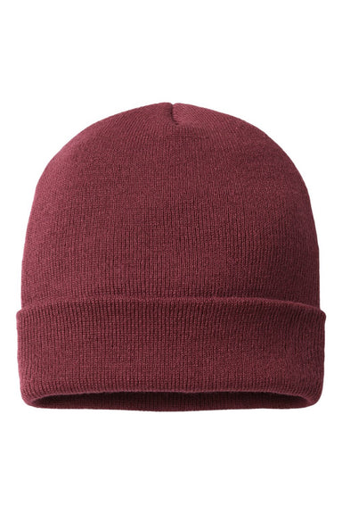 Cap America Hats TKN24 Unisex USA Made Cuffed Knit Beanie Maroon Flat Front