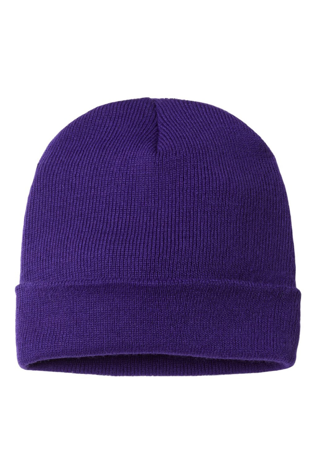 Cap America Hats TKN24 Unisex USA Made Cuffed Knit Beanie Purple Flat Front