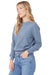 Alternative 9903ZT Womens Eco Washed Throwback Crewneck Sweatshirt Washed Denim Blue Model Side