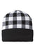 Cap America Hats RKP12 Unisex USA Made Plaid Beanie White/Black Flat Front